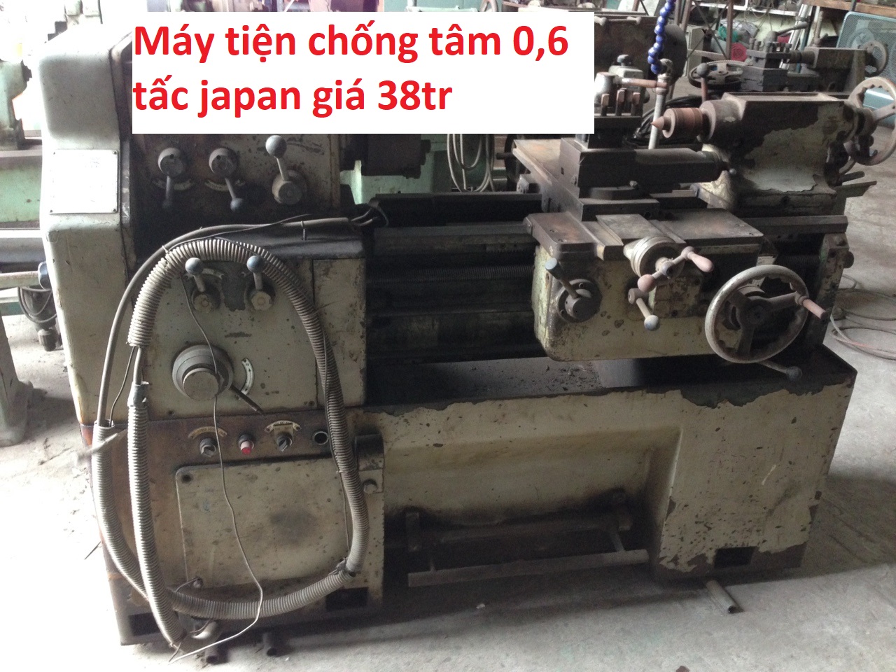 Máy tiện chống tâm 0,6 tấc japan giá 38tr