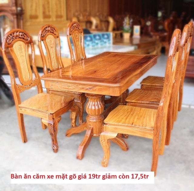 Bàn ăn căm se mặt gõ giá 19tr giảm còn 17,5tr
