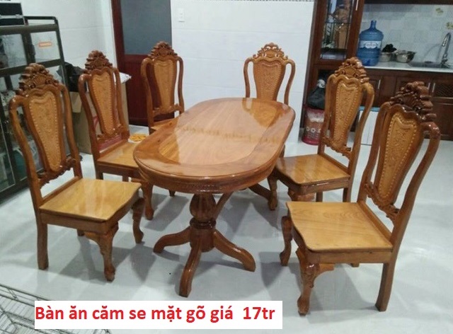 Bàn ăn căm se mặt gõ giá 17tr