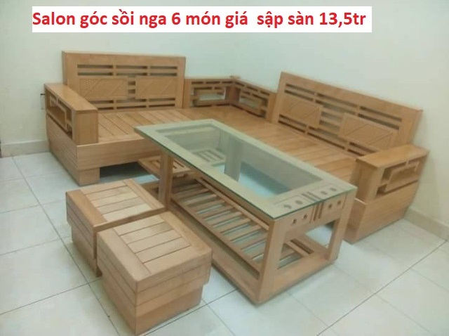Salon góc sồi nga 6 món giá  sập sàn 13,5tr