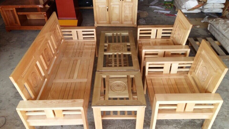 SOFA GỖ SỒI PHÒNG KHÁCH