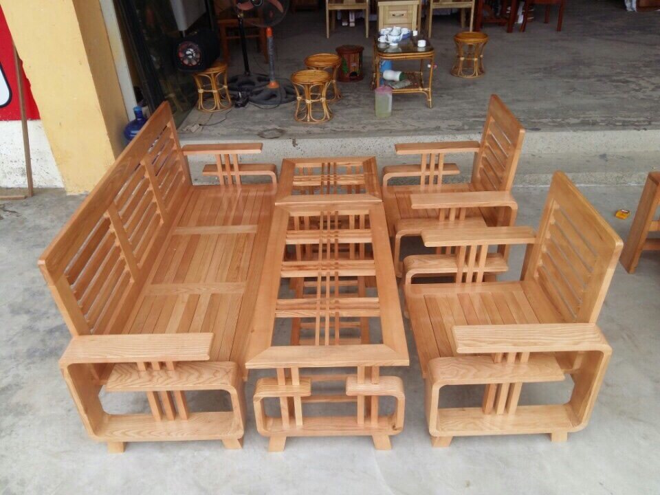 SOFA GỖ SỒI PHÒNG KHÁCH(GIÁ 8TR)